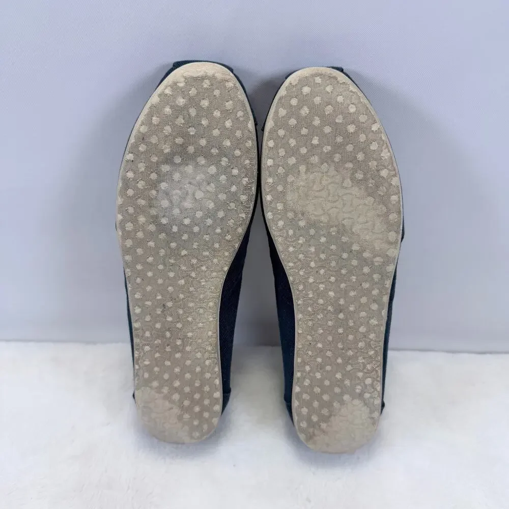 TOMS Alpargata Heritage Canvas Slip-On Flats Majolica Blue Women’s Size 9